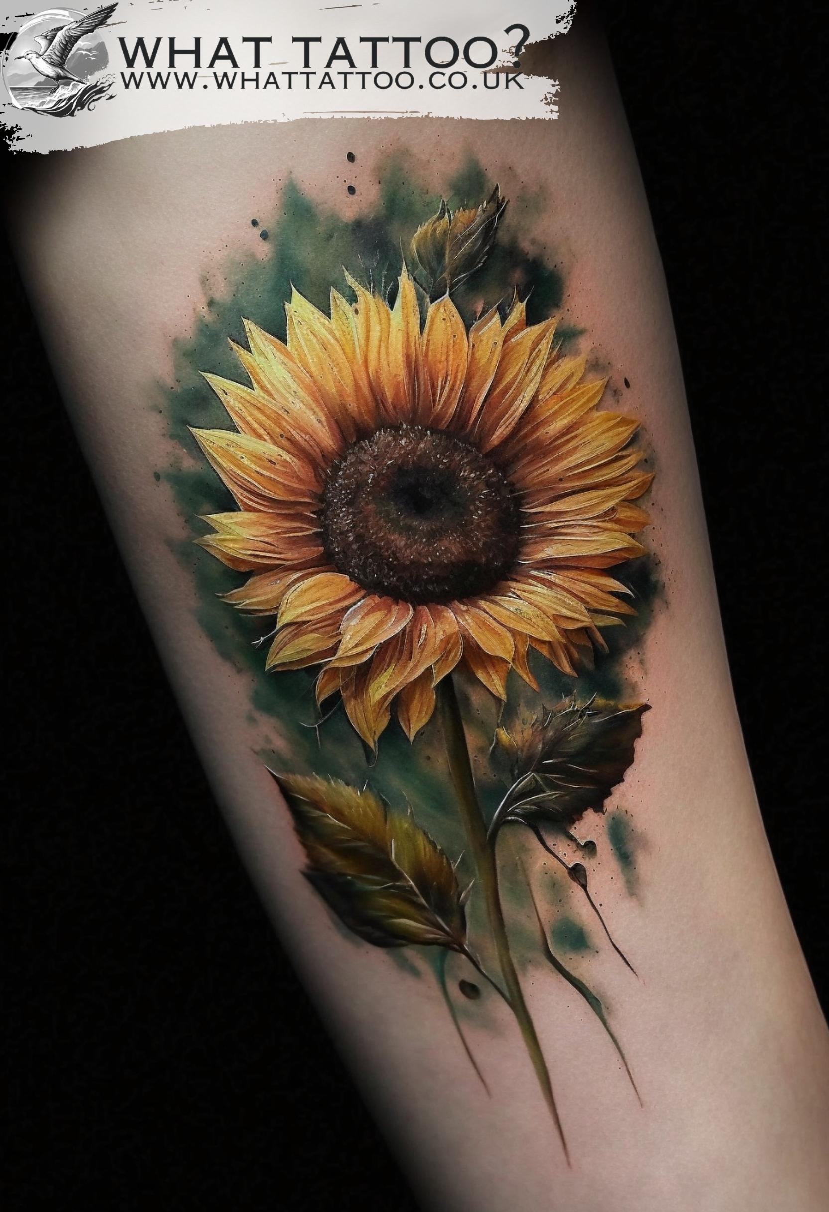 Sunflower Tattoo / Temporary Tattoo / Floral Tattoo / Flower Tattoo / Small Sunflower  Tattoo / Wrist Tattoo / Color Tattoo - Etsy Norway