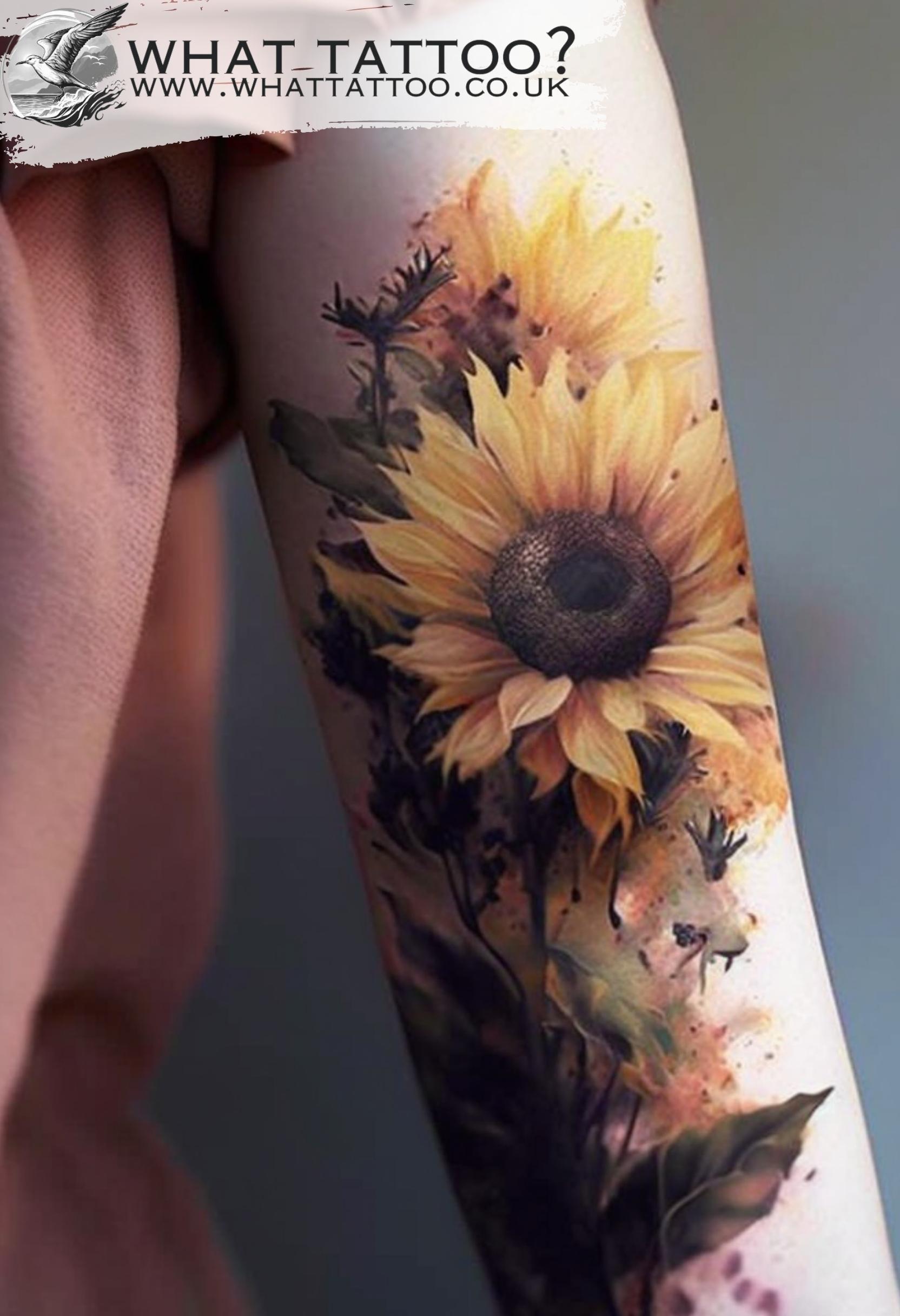 minimalist sunflower tattoo (20) - KickAss Things