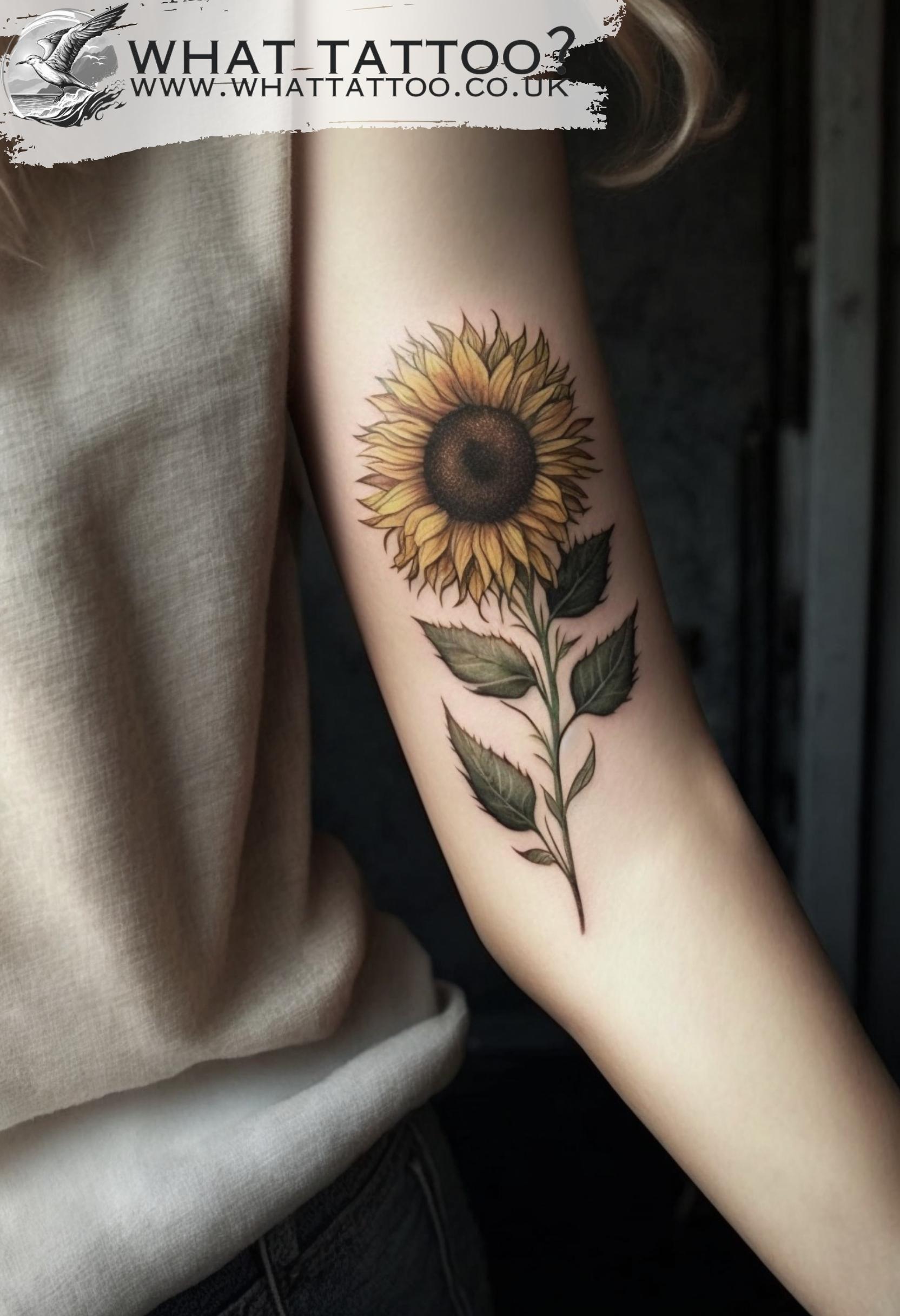 minimalist sunflower tattoo (5) - KickAss Things