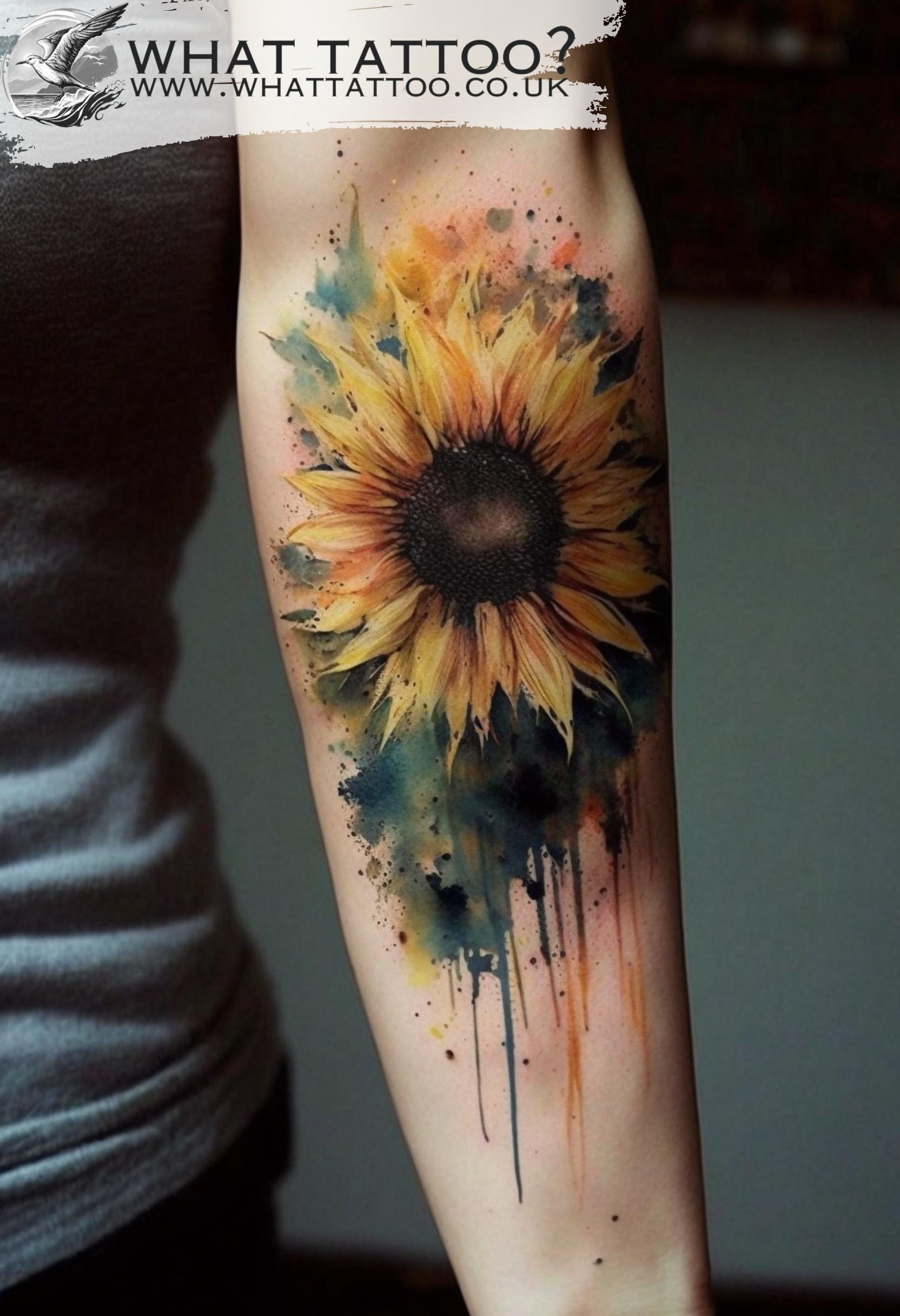 1sheet Sunflower Temporary Waterproof Tattoo, Long Lasting 15 Days | SHEIN  USA