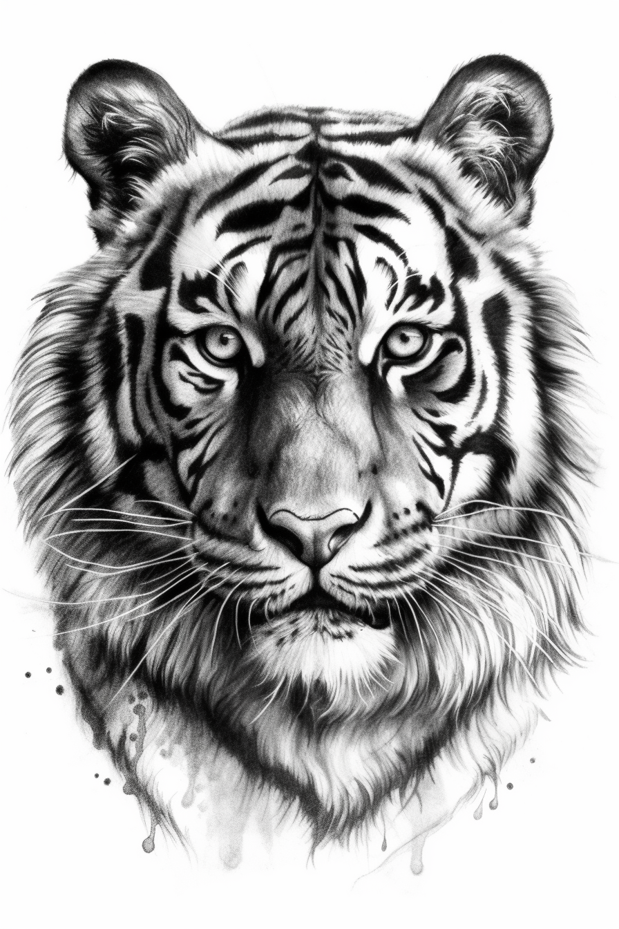 Tiger Tattoo Transparent Background Download Detailed High Resolution Image  PNG File for Your Tattooist - Etsy