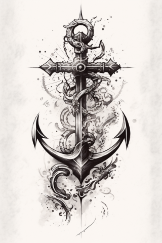 Anchor Forearm Tattoo sketch d20