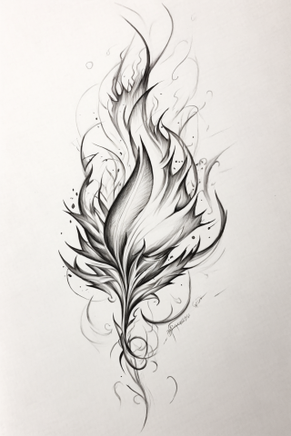 Flame Forearm Tattoo sketch d34