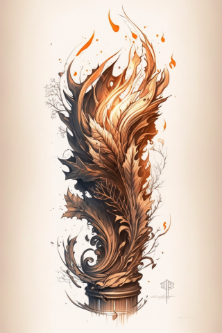Flame Forearm Tattoo sketch d35