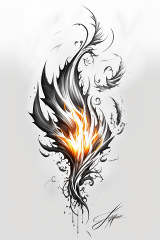 Flame Forearm Tattoo sketch d37