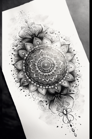 Mandala Forearm Tattoo sketch d32