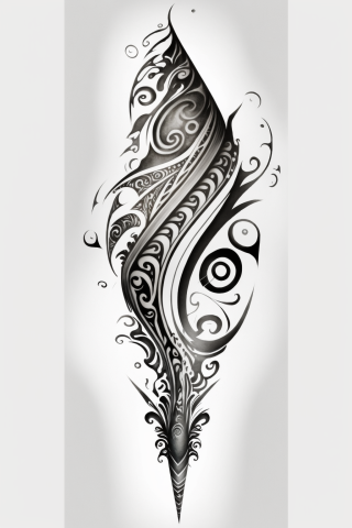 Maori A Spearhead tattoo, tattoo sketch, design drawings #10