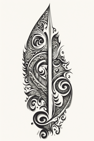 Maori A Spearhead tattoo, tattoo sketch, design drawings #11