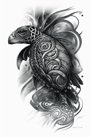 Maori A Turtle tattoo, tattoo sketch, design drawings #29