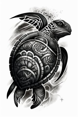 Maori A Turtle tattoo, tattoo sketch, design drawings #30