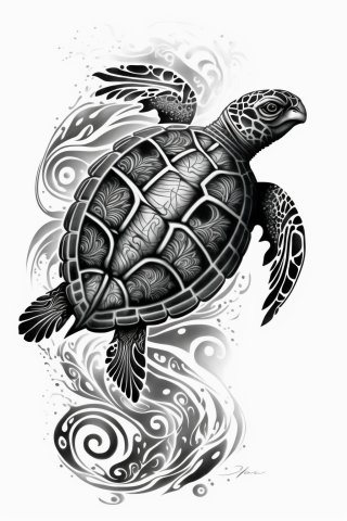 Maori A Turtle tattoo, tattoo sketch, design drawings #31