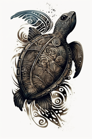 Maori A Turtle tattoo, tattoo sketch, design drawings #32