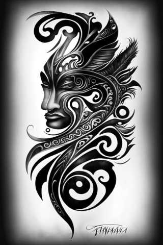 Maori Enata tattoo, tattoo sketch, design drawings #3