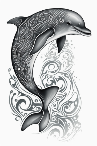 Maori The Dolphin tattoo, tattoo sketch, design drawings #42