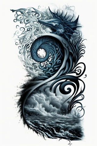 Maori The Ocean tattoo, tattoo sketch, design drawings #16