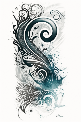 Maori The Ocean tattoo, tattoo sketch, design drawings #17