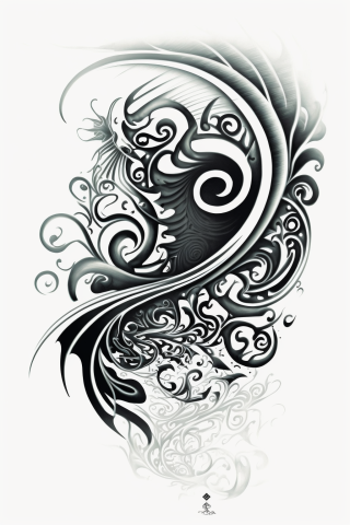 Maori The Ocean tattoo, tattoo sketch, design drawings #18