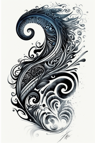 Maori The Ocean tattoo, tattoo sketch, design drawings #20