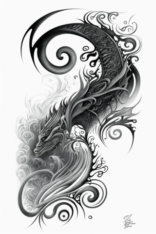 Maori The Ocean tattoo, tattoo sketch, design drawings #26