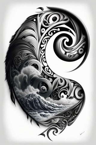 Maori The Ocean tattoo, tattoo sketch, design drawings #27