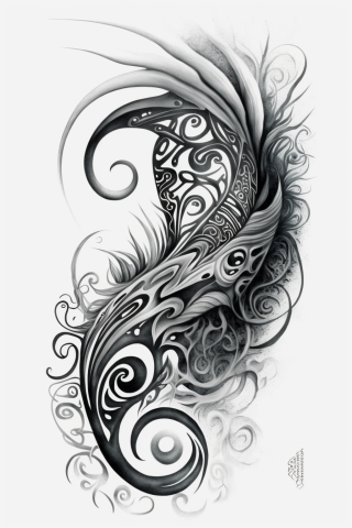 Maori The Ocean tattoo, tattoo sketch, design drawings #28