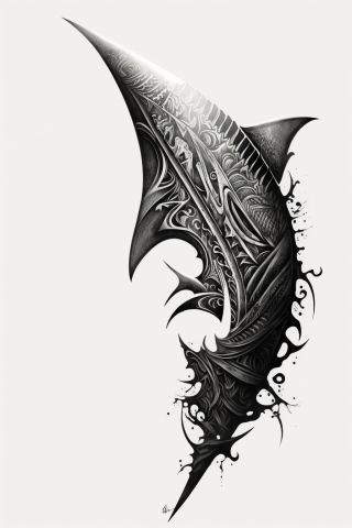 Maori The shark’s tooth tattoo, tattoo sketch, design drawings #6