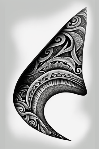 Maori The shark’s tooth tattoo, tattoo sketch, design drawings #7