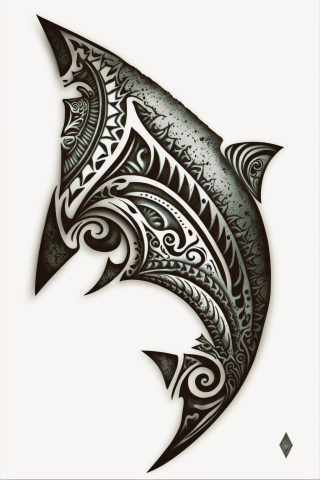 Maori The shark’s tooth tattoo, tattoo sketch, design drawings #8