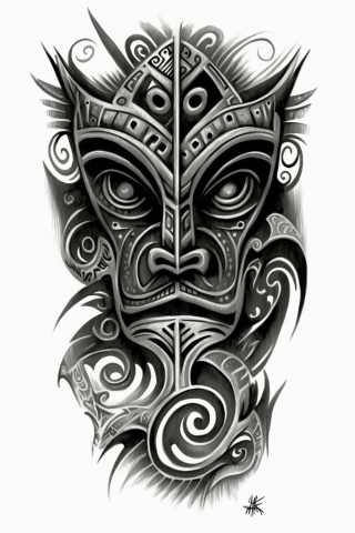 Maori Tikis tattoo, tattoo sketch, design drawings #21