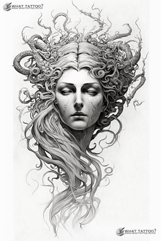 Medusa back tattoo sketch design drawings #24