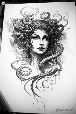 Medusa chest tattoo sketch design drawings #22