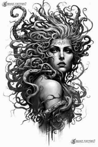 Medusa medusa thigh tattoo sketch design drawings #16