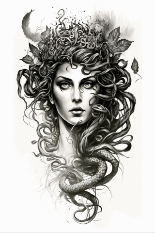 Medusa traditional medusa sleeve tattoo sketch design drawings #35