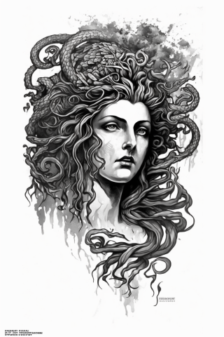 Medusa traditional medusa sleeve tattoo sketch design drawings #36