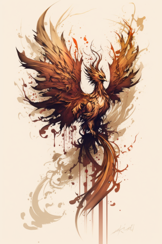 Phoenix tattoo Fire, tattoo sketch#26