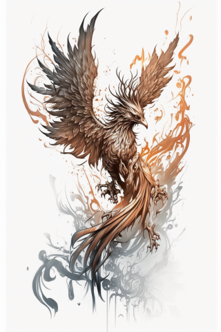 Phoenix tattoo Fire, tattoo sketch#27