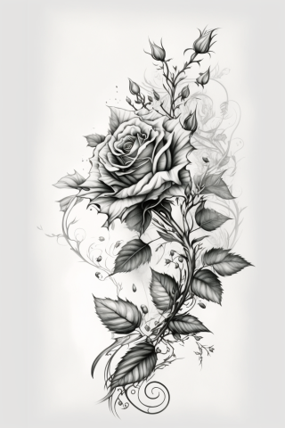 Rose Forearm Tattoo sketch d12