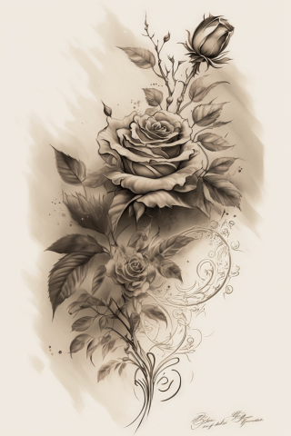Rose Forearm Tattoo sketch d18