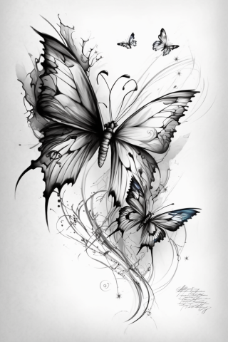 Sketch Tattoos for mental strength Butterfly#53