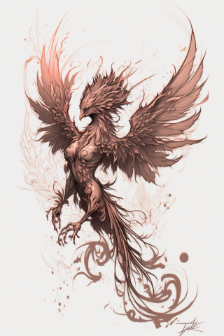 Sketch phoenix tattoo Feminine ideas#11