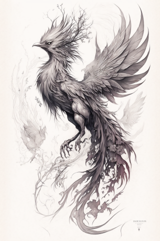Sketch phoenix tattoo Feminine ideas#12