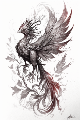 Sketch phoenix tattoo Feminine ideas#13