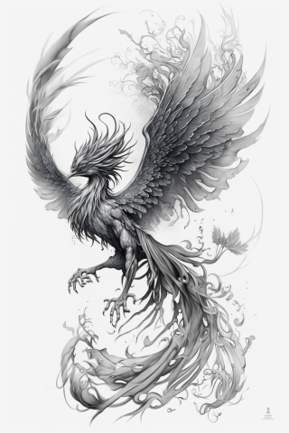 Sketch phoenix tattoo Japanese ideas#17