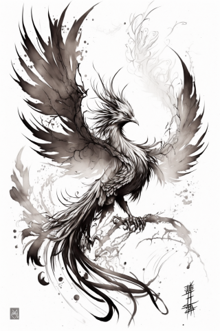 Sketch phoenix tattoo Japanese ideas#18