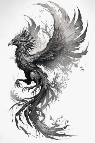 Sketch phoenix tattoo Japanese ideas#19
