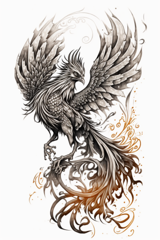 Sketch phoenix tattoo Japanese ideas#20
