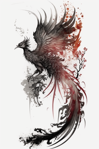 Sketch phoenix tattoo Japanese ideas#21