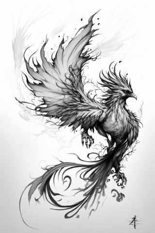 Sketch phoenix tattoo ideas#4