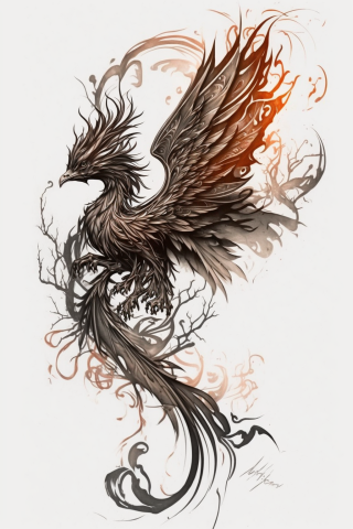 Sketch phoenix tattoo ideas#5