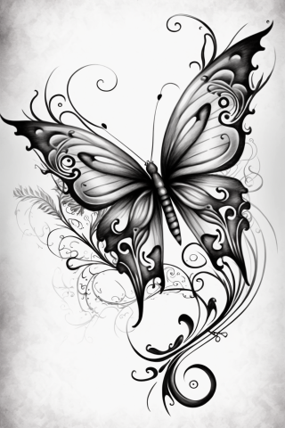 Tattoos for mental strength Butterfly, tattoo sketch#43